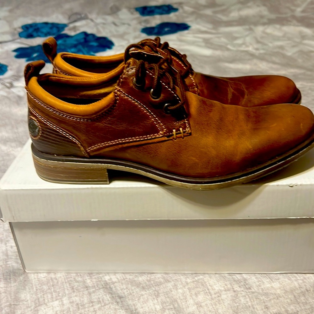 Steve Madden P-OMMY Tan Leather Men’s Shoes Size 9.5